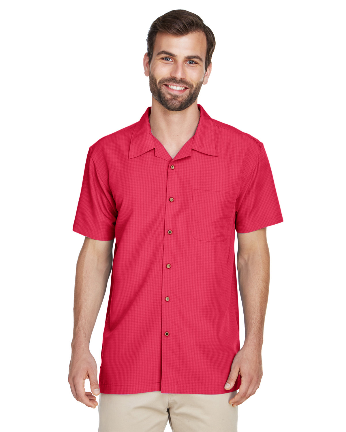 Harriton M560  Men's Barbados Textured Camp...